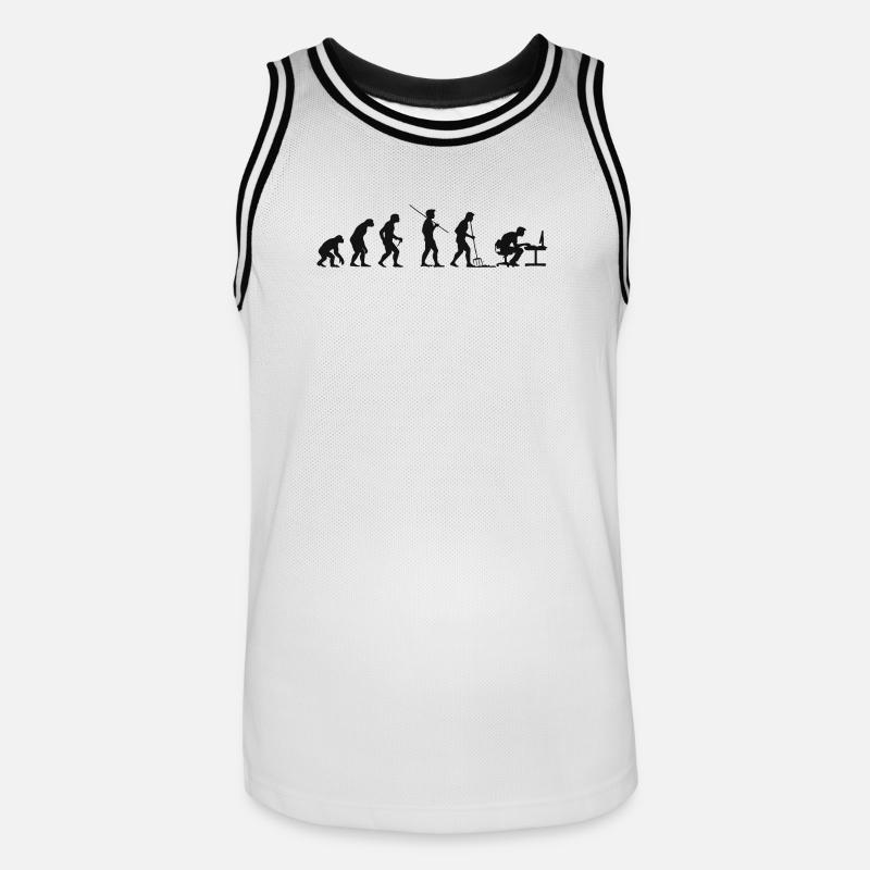 Programmierer Computerfreak Evolution - Männer Basketball-Trikot - Weiß/Schwarz