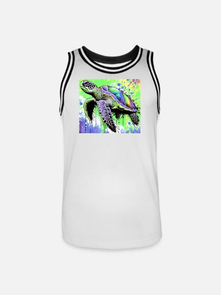 turtle - Men's Basketball Jersey - white/black