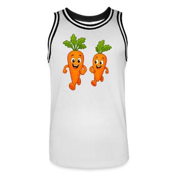 Carottes en jogging - Maillot de basket Homme - blanc/noir - Devant - AI Model Male 185 dark (185cm)