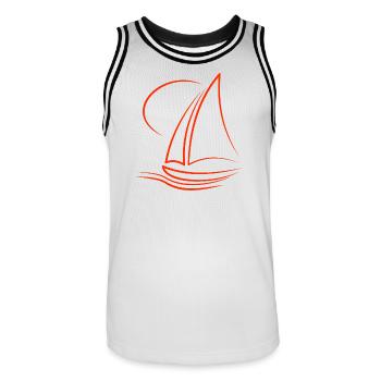 Idée cadeau pour voilier - Maillot de basket Homme - blanc/noir - Devant - AI Model Male 185 dark (185cm)