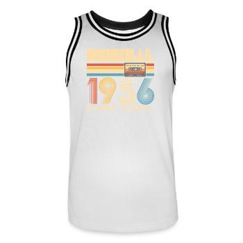70e anniversaire, 70 ans - Maillot de basket Homme - blanc/noir - Devant - AI Model Male 185 dark (185cm)
