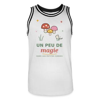 Magie des champignons - Maillot de basket Homme - blanc/noir - Devant - AI Model Male 185 dark (185cm)
