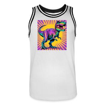 dinosaur - Men's Basketball Jersey - white/black - Front - AI Model Male 185 dark (185cm)