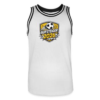 aufsteiger-2026- - Männer Basketball-Trikot - Weiß/Schwarz - Vorne - AI Model Male 185 dark (185cm)