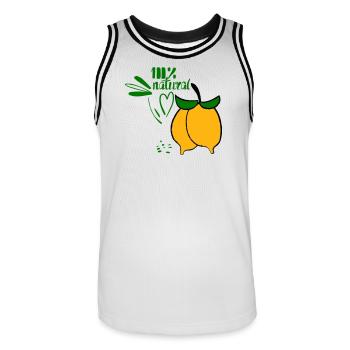 Zitronen - Männer Basketball-Trikot - Weiß/Schwarz - Vorne - AI Model Male 185 dark (185cm)