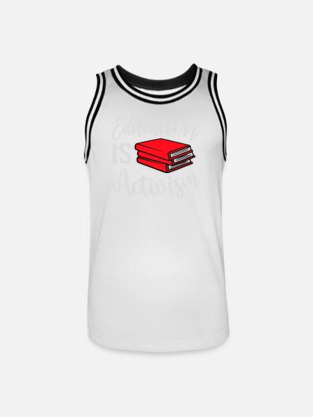 Education Is Activism Bildung Aktivismus Statement - Men's Basketball Jersey - white/black