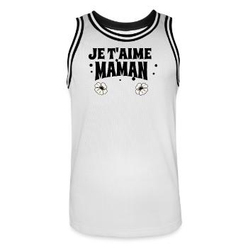 Ich liebe dich, Mama - Männer Basketball-Trikot - Weiß/Schwarz - Vorne - AI Model Male 185 dark (185cm)
