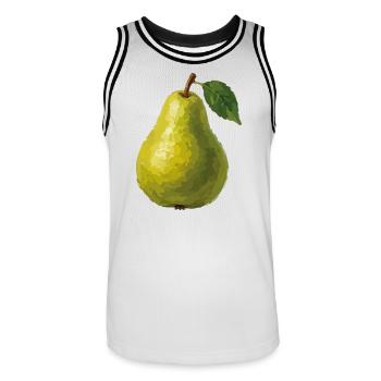 Gelbe Birne Pop-Illustration - Männer Basketball-Trikot - Weiß/Schwarz - Vorne - AI Model Male 185 dark (185cm)