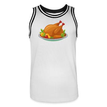 Roast Turkey - Men's Basketball Jersey - white/black - Front - AI Model Male 185 dark (185cm)