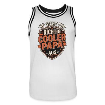 Cooler Papa - Männer Basketball-Trikot - Weiß/Schwarz - Vorne - AI Model Male 185 dark (185cm)