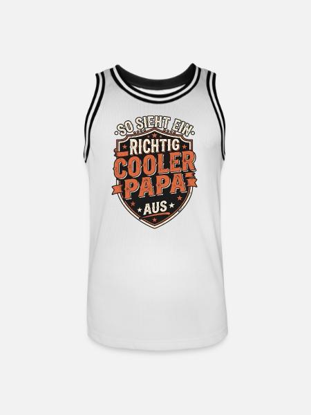 Cooler Papa - Männer Basketball-Trikot - Weiß/Schwarz