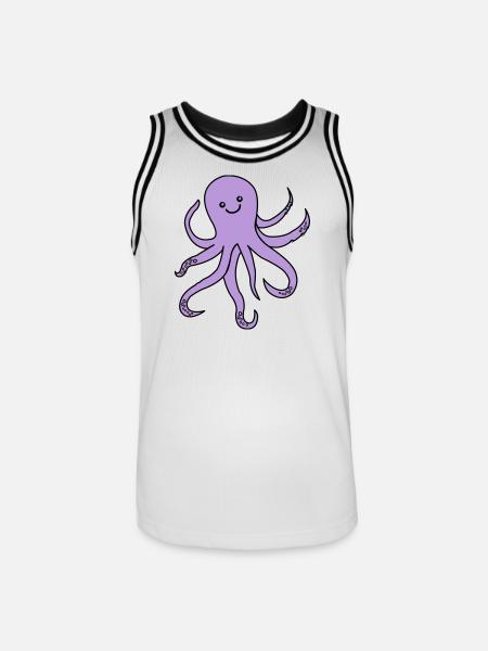 Charme de pieuvre violette - Maillot de basket Homme - blanc/noir