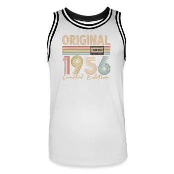 70e anniversaire, 70 ans - Maillot de basket Homme - blanc/noir - Devant - AI Model Male 185 dark (185cm)