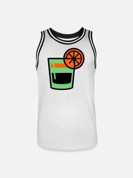 Cocktail Glas Logo - Männer Basketball-Trikot - Weiß/Schwarz