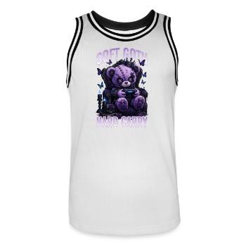 Pastel Goth Soft Goth Gaming Gamer - Maillot de basket Homme - blanc/noir - Devant - AI Model Male 185 dark (185cm)