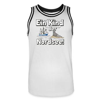 Ein Kind der Nordsee Robben - Männer Basketball-Trikot - Weiß/Schwarz - Vorne - AI Model Male 185 dark (185cm)