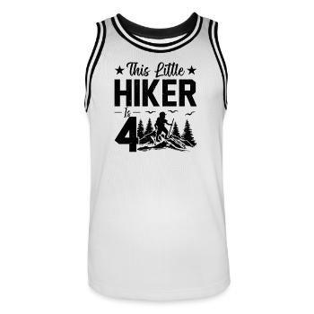 Hiking Kids 4th Birthday Mountain Hiking Kids - Männer Basketball-Trikot - Weiß/Schwarz - Vorne - AI Model Male 185 dark (185cm)