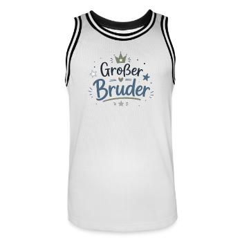 Großer Bruder Stolz Krone Liebe - Männer Basketball-Trikot - Weiß/Schwarz - Vorne - AI Model Male 185 dark (185cm)