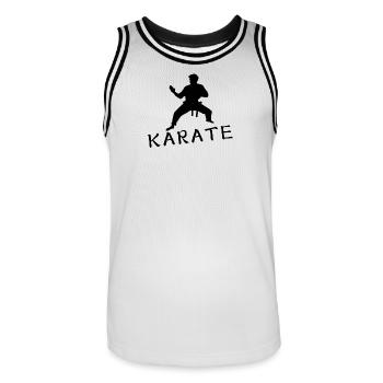 karaté - Maillot de basket Homme - blanc/noir - Devant - AI Model Male 185 dark (185cm)