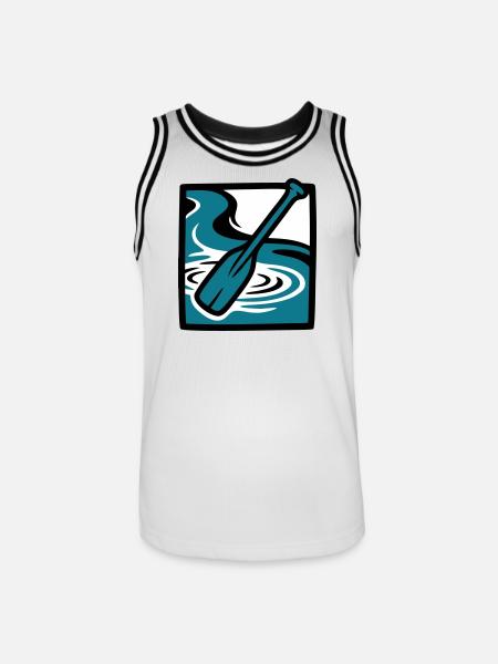 Paddle River Water Icon - Men's Basketball Jersey - white/black