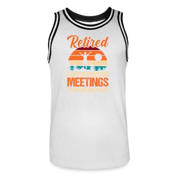 Hiking Mountain Trail Backpacking Outdoors Retired - Men's Basketball Jersey - white/black - Front - AI Model Male 185 dark (185cm)