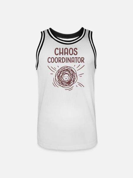 Chaos-Koordinator | Lustiges Kleinkind-Elternhemd - Männer Basketball-Trikot - Weiß/Schwarz