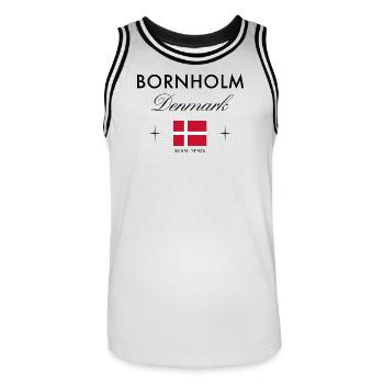 Bornholm Dänemark Koordinaten Reise Souvenir - Männer Basketball-Trikot - Weiß/Schwarz - Vorne - AI Model Male 185 dark (185cm)
