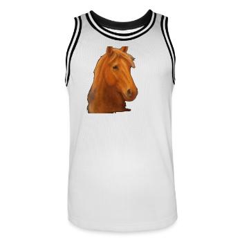 Pastel Horse - Men's Basketball Jersey - white/black - Front - AI Model Male 185 dark (185cm)