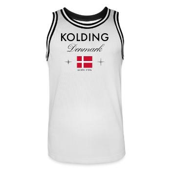 Kolding, Danemark, coordonnées, voyage, souvenir - Maillot de basket Homme - blanc/noir - Devant - AI Model Male 185 dark (185cm)