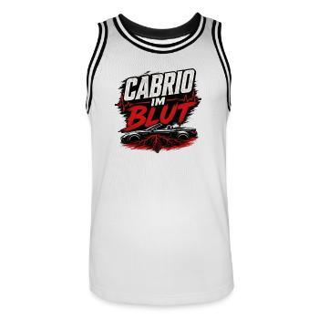 Cabrio im Blut Cabriolet Spruch Fahrer - Männer Basketball-Trikot - Weiß/Schwarz - Vorne - AI Model Male 185 dark (185cm)