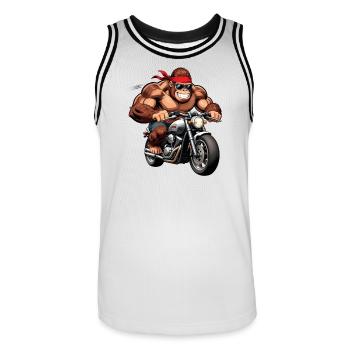 Muscular Gorilla Biker - Men's Basketball Jersey - white/black - Front - AI Model Male 185 dark (185cm)