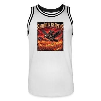 Heavy Metal Halloween - Men's Basketball Jersey - white/black - Front - AI Model Male 185 dark (185cm)
