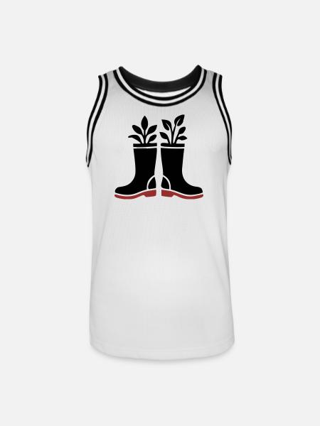 Rubber Boots Plants Icon - Men's Basketball Jersey - white/black