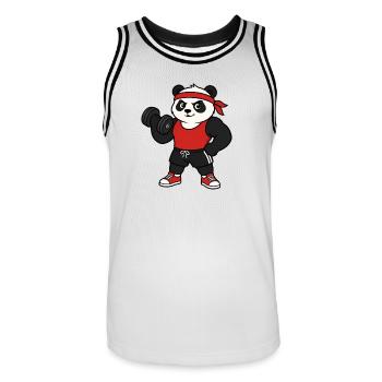 Gym Panda - Maillot de basket Homme - blanc/noir - Devant - AI Model Male 185 dark (185cm)