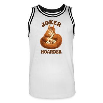Mahjong Joker Écureuil Accumulateur - Maillot de basket Homme - blanc/noir - Devant - AI Model Male 185 dark (185cm)