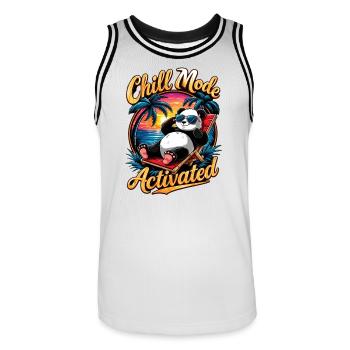 Chill Panda Sunset - Men's Basketball Jersey - white/black - Front - AI Model Male 185 dark (185cm)