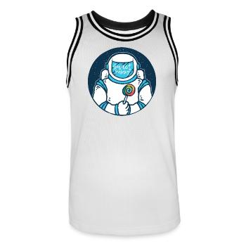 Sweet Galaxy Astronaut - Men's Basketball Jersey - white/black - Front - AI Model Male 185 dark (185cm)