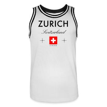 Zurich, Suisse Coordonnées Souvenir de voyage - Maillot de basket Homme - blanc/noir - Devant - AI Model Male 185 dark (185cm)