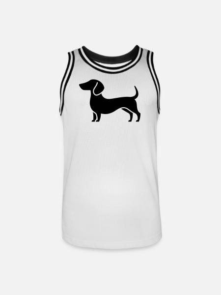 dachshund - Men's Basketball Jersey - white/black