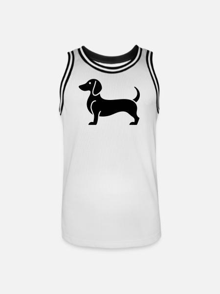 Dackel - Männer Basketball-Trikot - Weiß/Schwarz