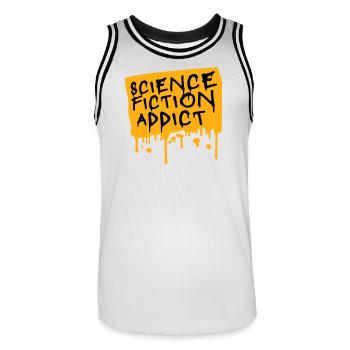 Citation d’amateur de science-fiction accro à la science-fiction - Maillot de basket Homme - blanc/noir - Devant - AI Model Male 185 dark (185cm)