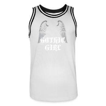 Fille gothique ailée - Maillot de basket Homme - blanc/noir - Devant - AI Model Male 185 dark (185cm)