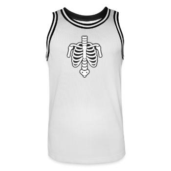 Comic Skeleton Rib Cage as Carnival Costume Party - Men's Basketball Jersey - white/black - Front - AI Model Male 185 dark (185cm)