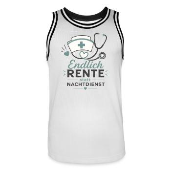 Endlich in Rente – Krankenschwester & Stethoskop - Männer Basketball-Trikot - Weiß/Schwarz - Vorne - AI Model Male 185 dark (185cm)