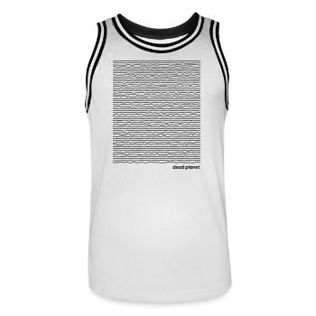 Lignes ondulées géométriques - Maillot de basket Homme - blanc/noir - Devant - AI Model Male 185 dark (185cm)