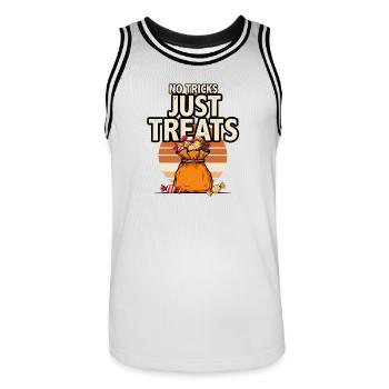Bonbons d’Halloween – Pas de tours Juste des friandises - Maillot de basket Homme - blanc/noir - Devant - AI Model Male 185 dark (185cm)