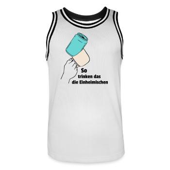 So trinken das die Einheimischen - Männer Basketball-Trikot - Weiß/Schwarz - Vorne - AI Model Male 185 dark (185cm)