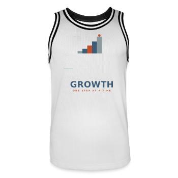 growth_design - Männer Basketball-Trikot - Weiß/Schwarz - Vorne - AI Model Male 185 dark (185cm)