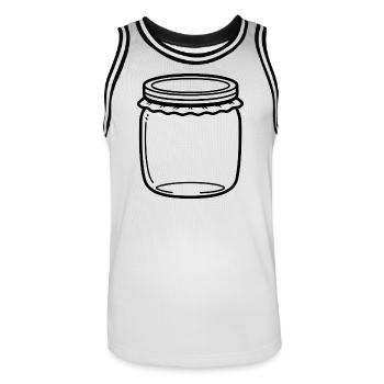 Jam Jar Gliederung - Männer Basketball-Trikot - Weiß/Schwarz - Vorne - AI Model Male 185 dark (185cm)