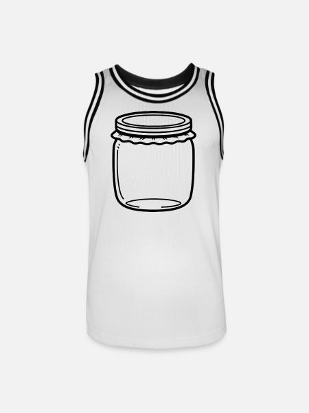 Jam Jar Outline - Men's Basketball Jersey - white/black